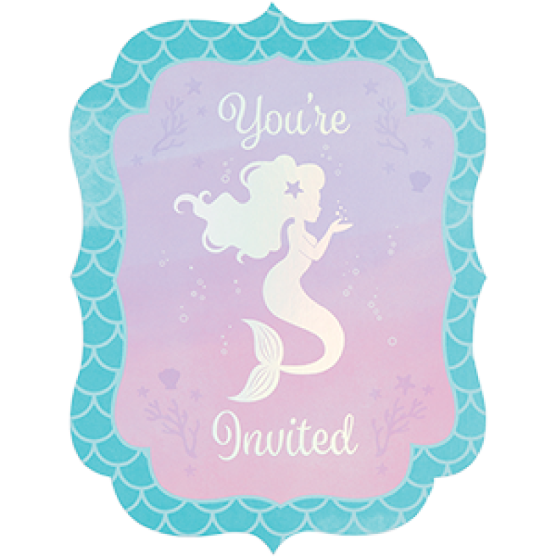 Mermaid Shine Kids BIrthday Party Invitations - party invitations, cards and stationery from Party & Pout Australia