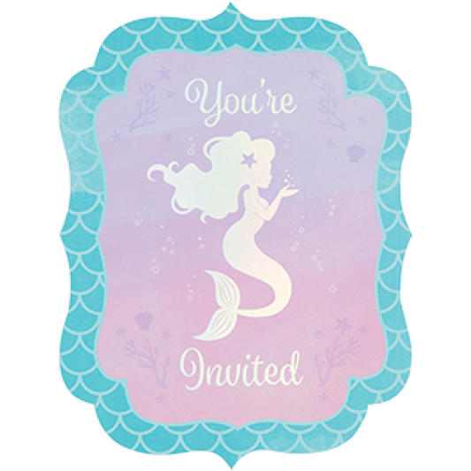 Mermaid Shine Kids BIrthday Party Invitations - party invitations, cards and stationery from Party & Pout Australia