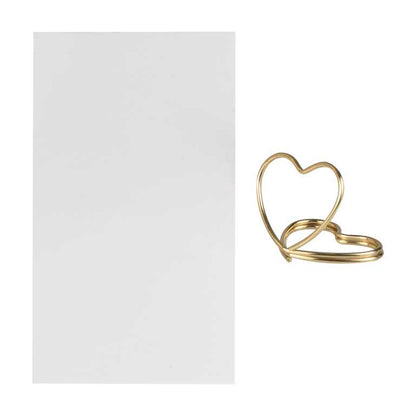 gold heart card holders for guest seating cards
