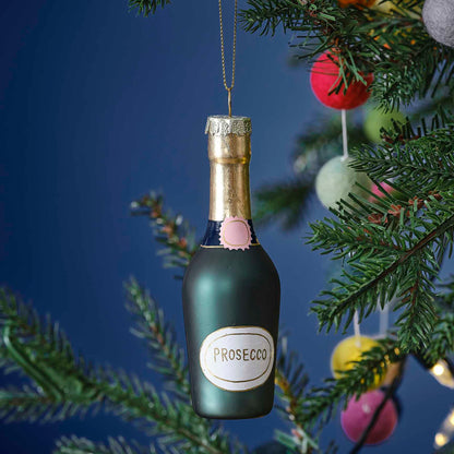 prosecco bottle christmas ornament – festive party décor australia