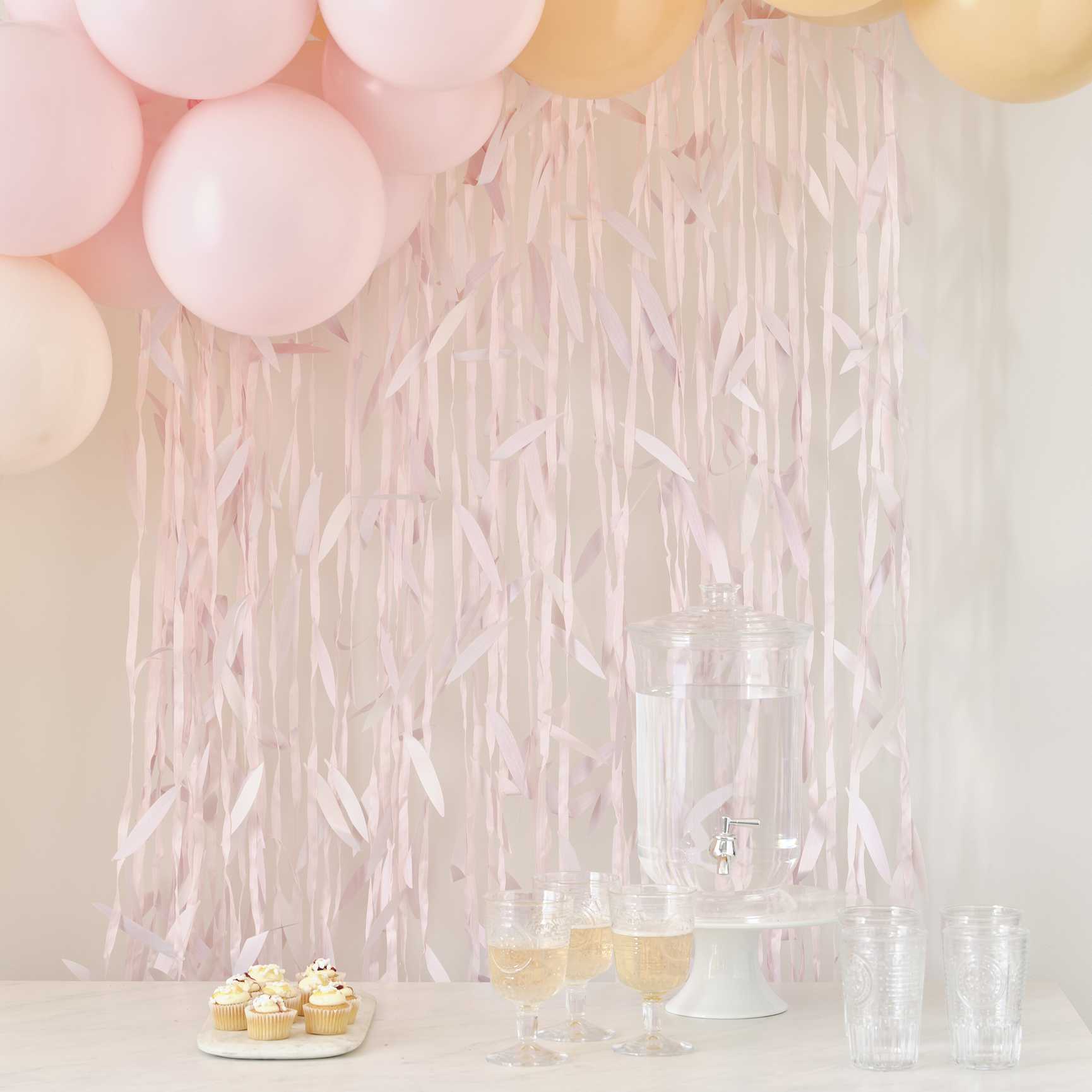 Pampas Leaf Blush Pink Hanging Backdrop - party supplies and decorations from Party & Pout Australia