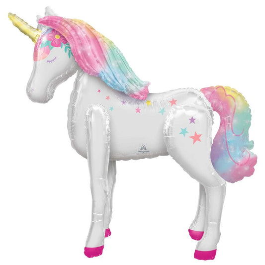 Pastel Rainbow Enchanted Unicorn Airwalker - party balloons and balloon decorations from Party & Pout Australia