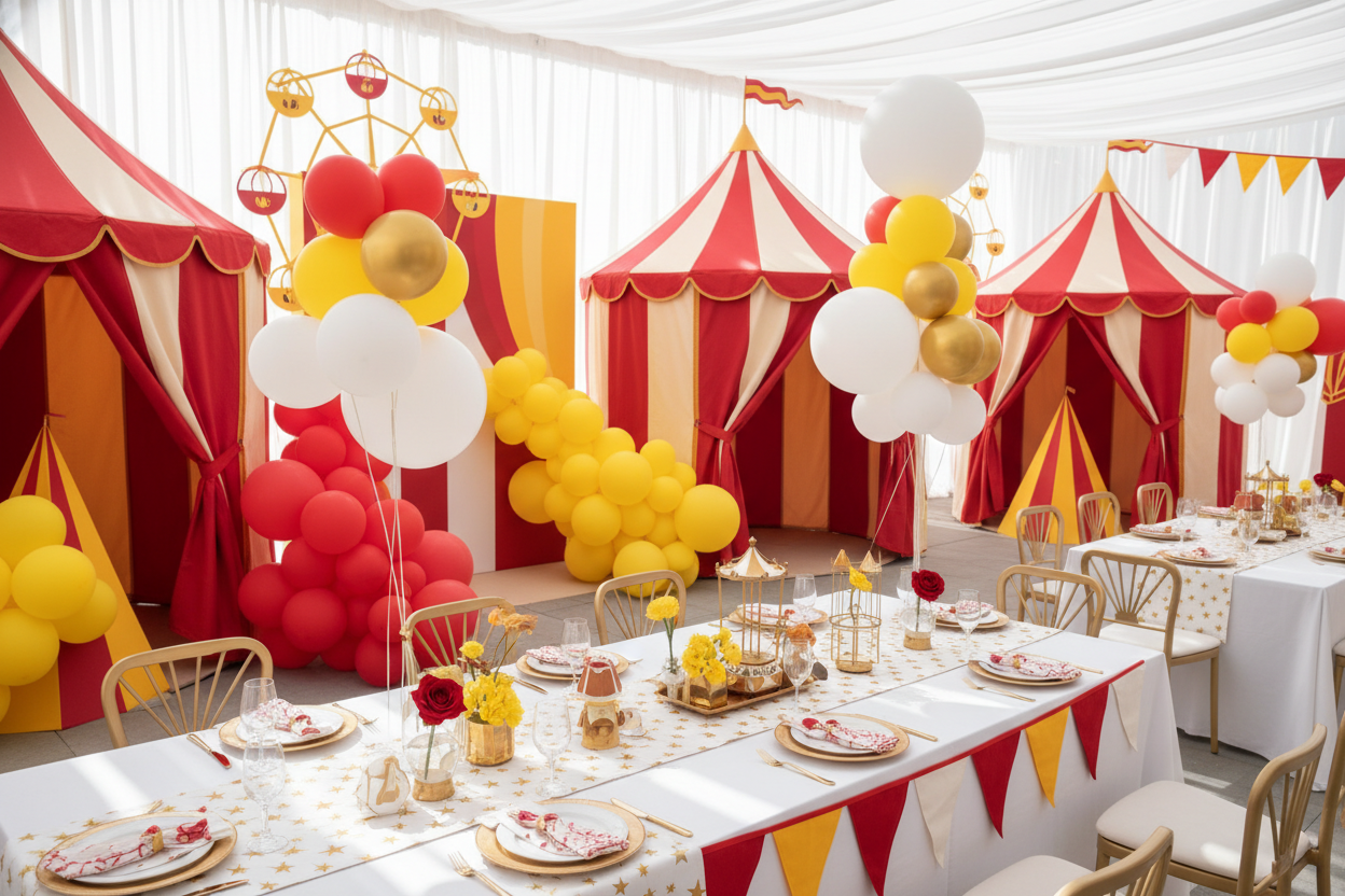 perfect but add more typical circus and carnival colours like red and yellow