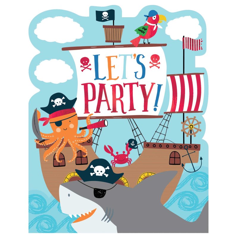 Pirates Ahoy Birthday Party Invitations - party invitations, cards and stationery from Party & Pout Australia