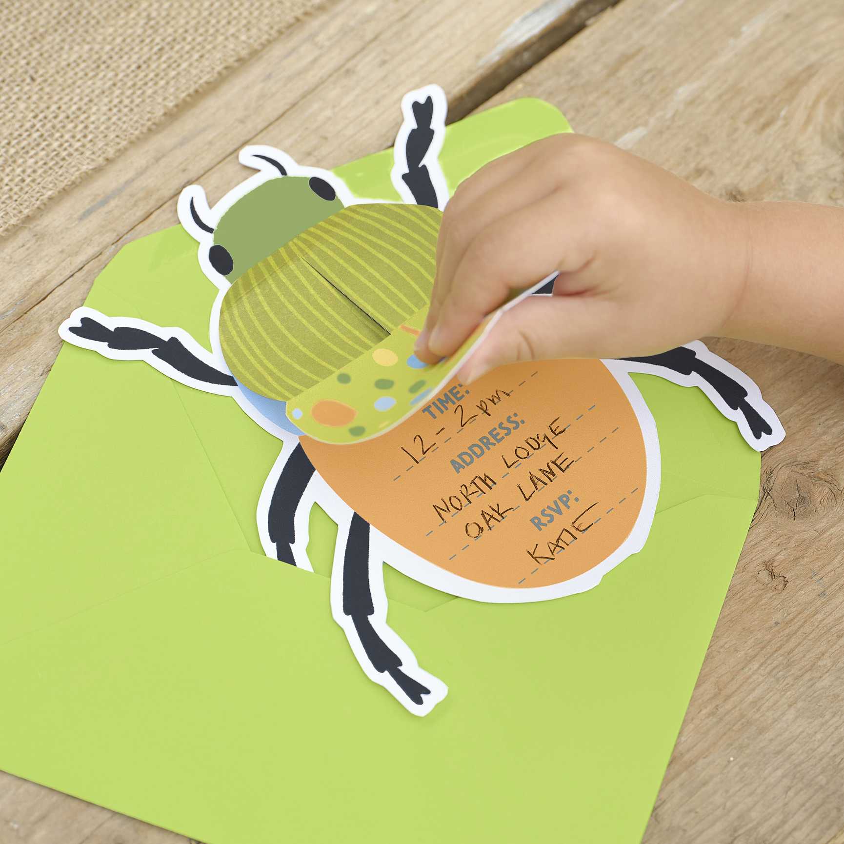 Pop Out Bug & Insect Beetle Birthday Party Invitations - party invitations, cards and stationery from Party & Pout Australia