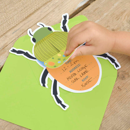 Pop Out Bug & Insect Beetle Birthday Party Invitations - party invitations, cards and stationery from Party & Pout Australia
