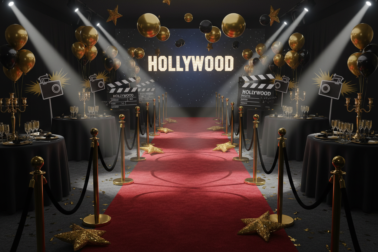 red carpet theme party decorations with no people