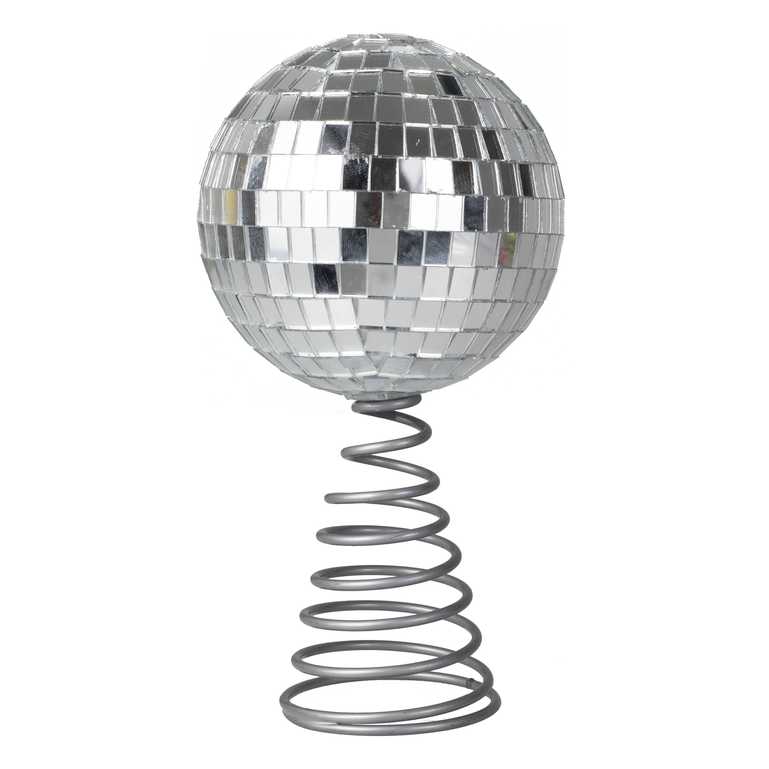 silver disco ball christmas tree topper – festive holiday decoration australia