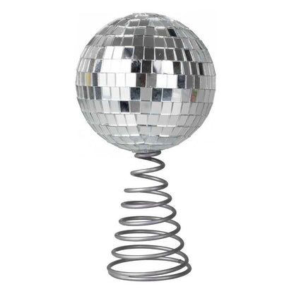 silver disco ball christmas tree topper – festive holiday decoration australia