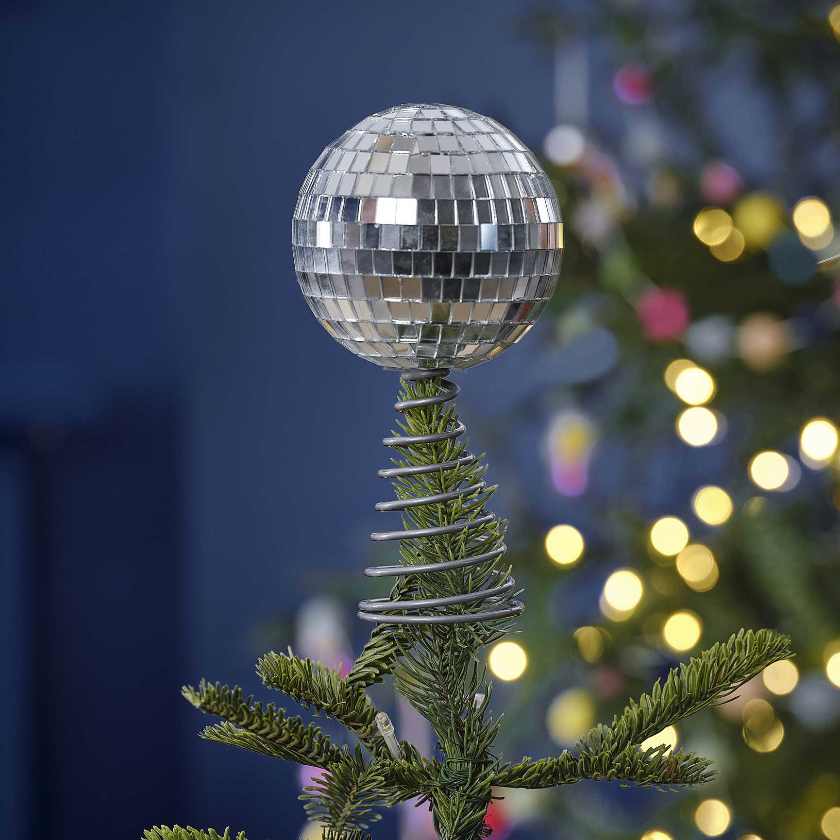 disco ball tree star topper – Xmas party supplies