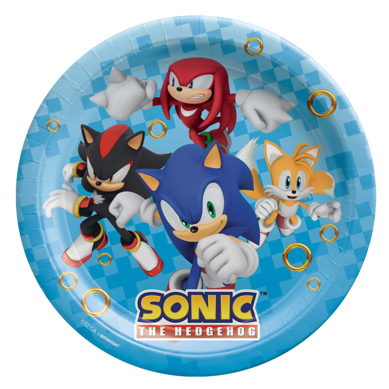 Sonic The Hedgehog Paper Party Plates - party plates and tableware from Party & Pout Australia