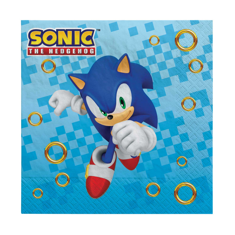 Sonic The Hedgehog Paper Party Napkins - party napkins and serviettes from Party & Pout Australia