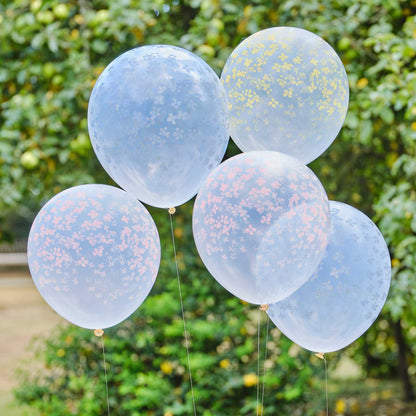 Pastel printed flower balloons cluster for birthday party décor Australia