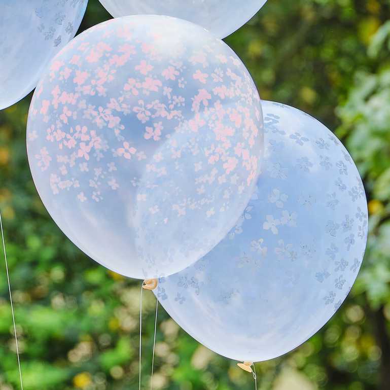 Soft pastel floral party balloons for baby shower weddings and birthdays