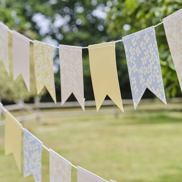 Floral bunting garland party decorations spring party supplies