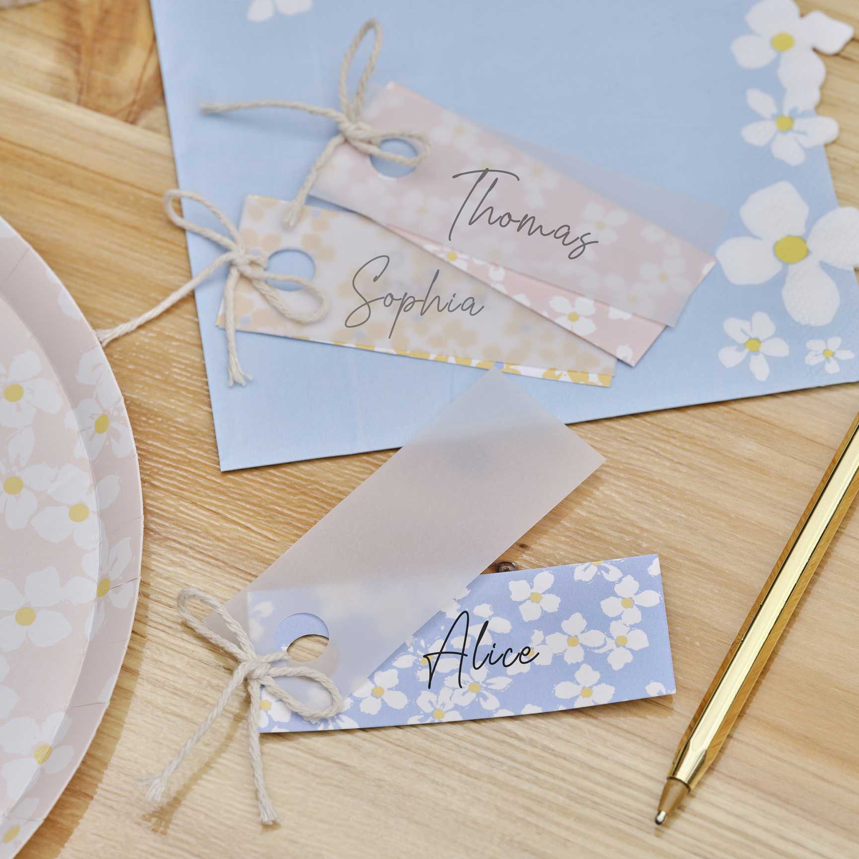 Floral vellum place cards elegant wedding table stationery Australia