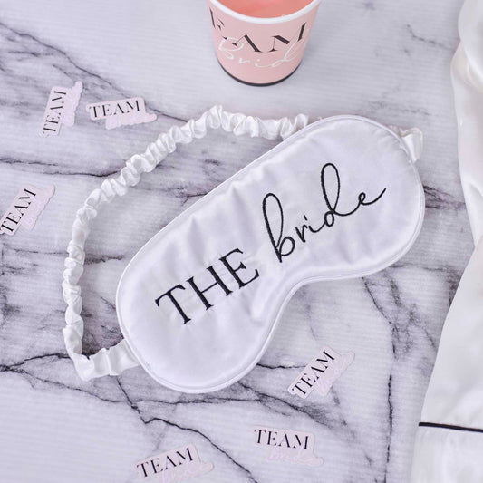 White satin bride eye mask bridal shower gift Australia