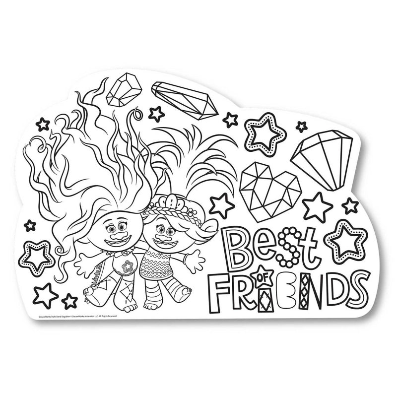 Trolls 3 Band Together Colouring In Placemats - party supplies and decorations from Party & Pout Australia