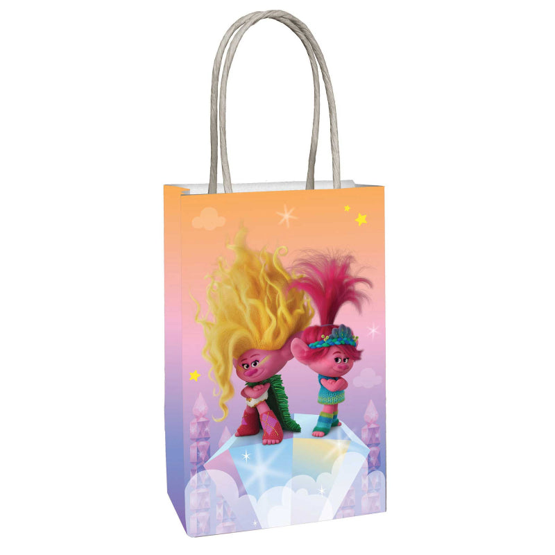 Trolls 3 Band Together Paper Party Bags Pk 8 - party favour bags, treat boxes and gift packaging from Party & Pout Australia