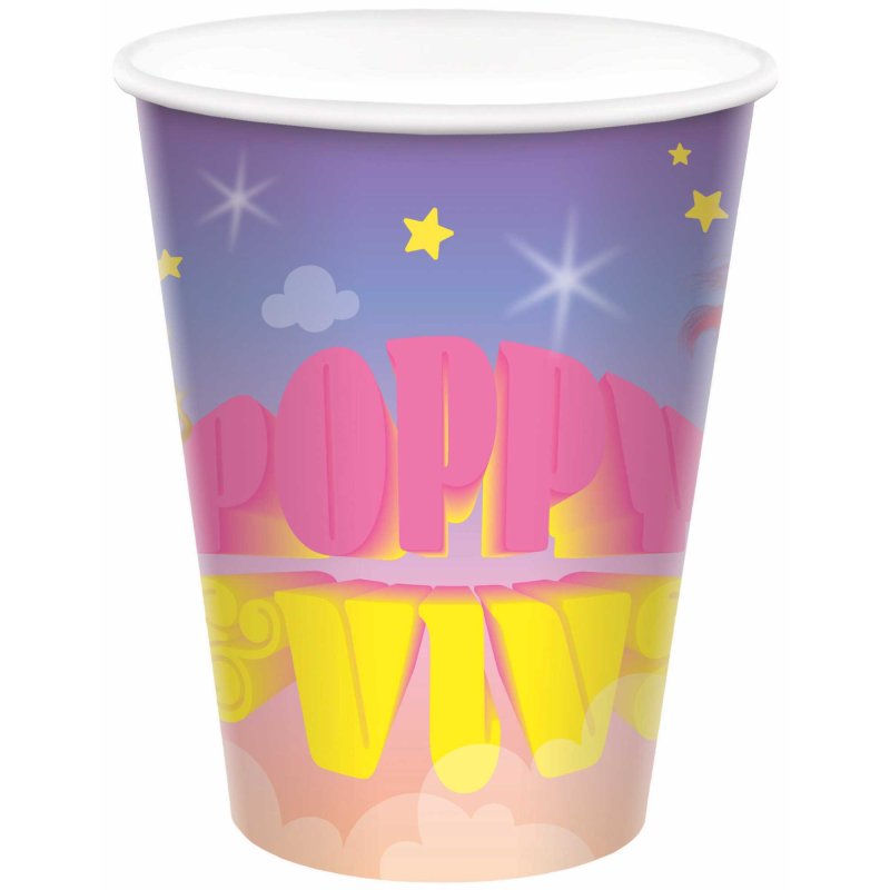 Trolls 3 Band Together Poppy Paper Party Cups Pk 8 - party cups and drinkware from Party & Pout Australia