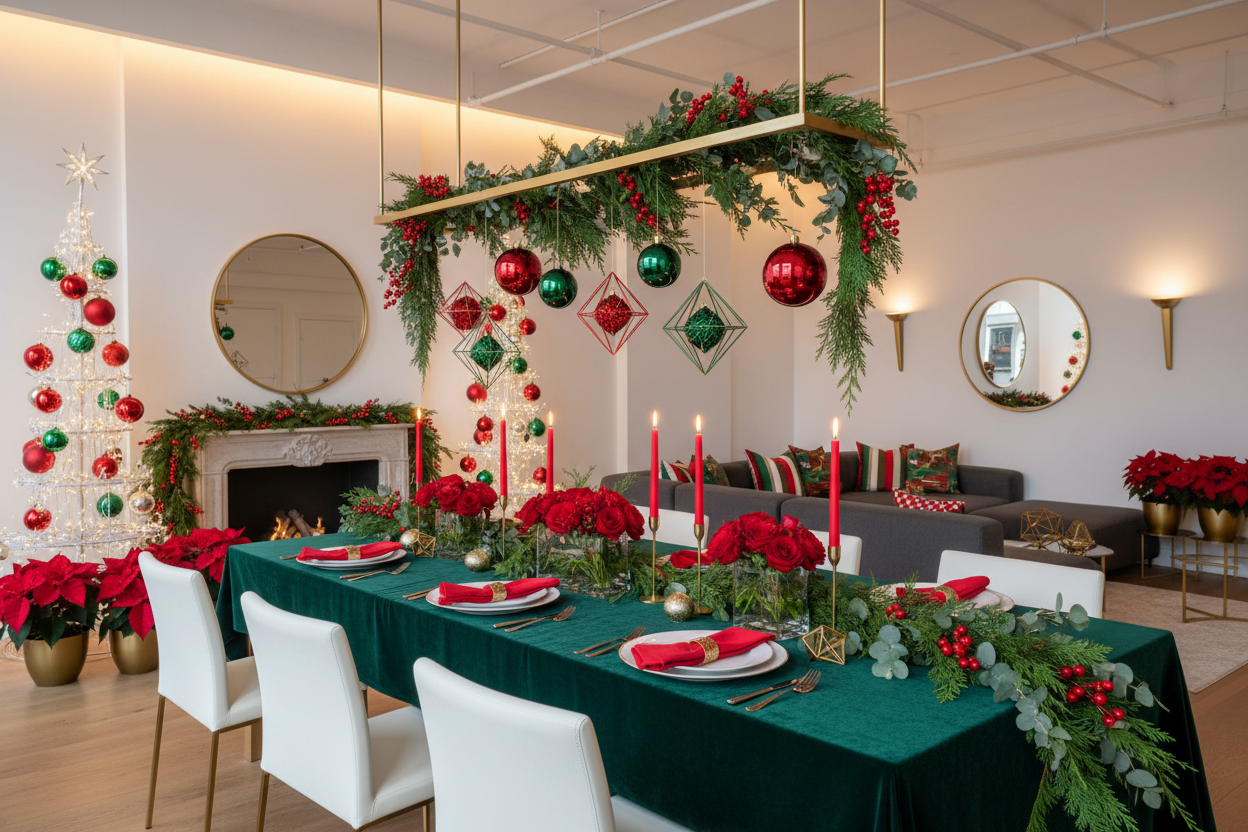 try again use more red and green decorations