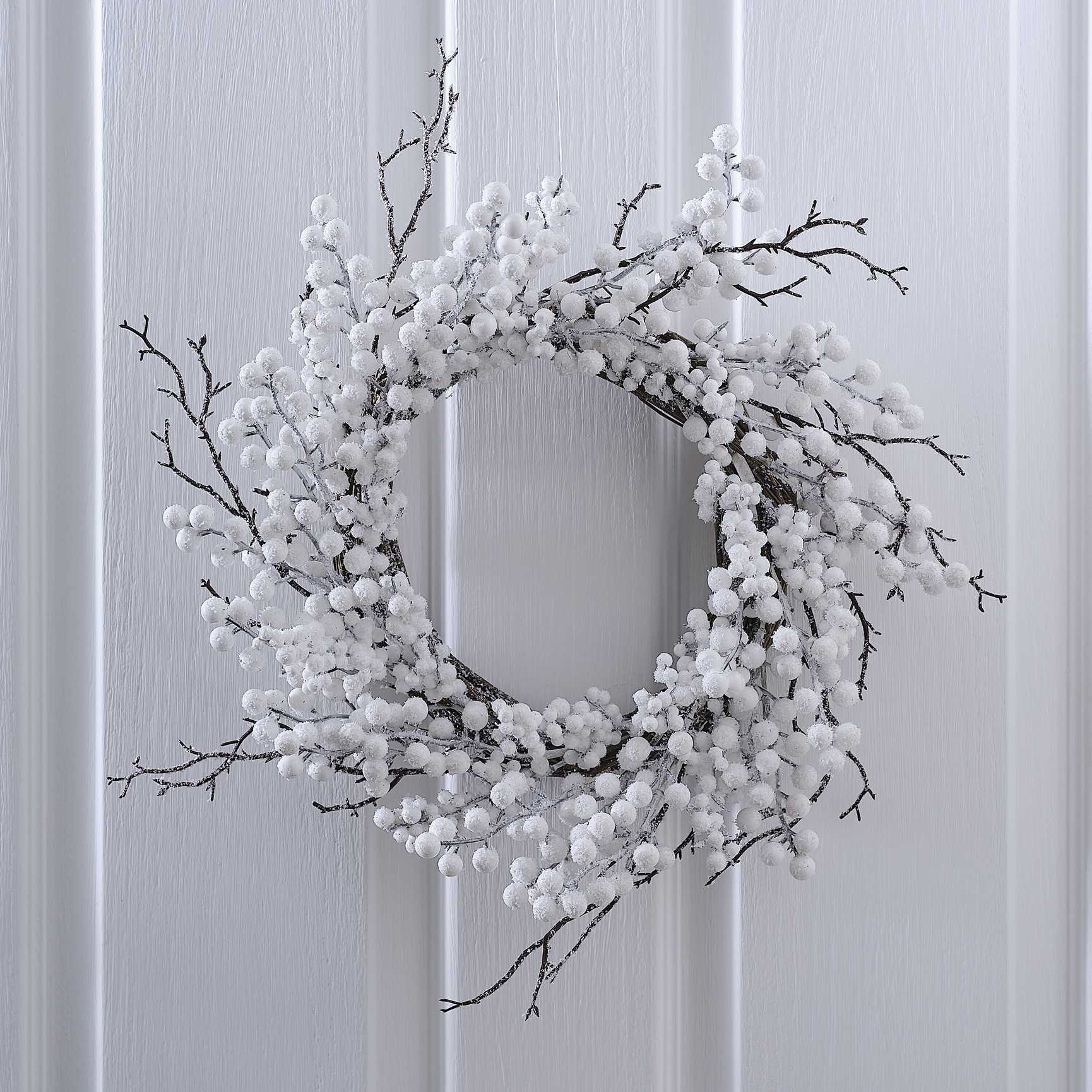White Berry Christmas Front Door Wreath - Christmas party decorations and tableware from Party & Pout Australia