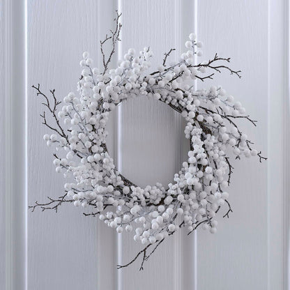 White Berry Christmas Front Door Wreath - Christmas party decorations and tableware from Party & Pout Australia