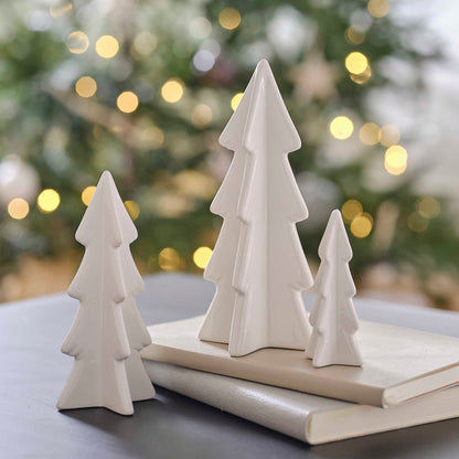 White Ceramic Christmas Treet Table Decor - Christmas party decorations and tableware from Party & Pout Australia
