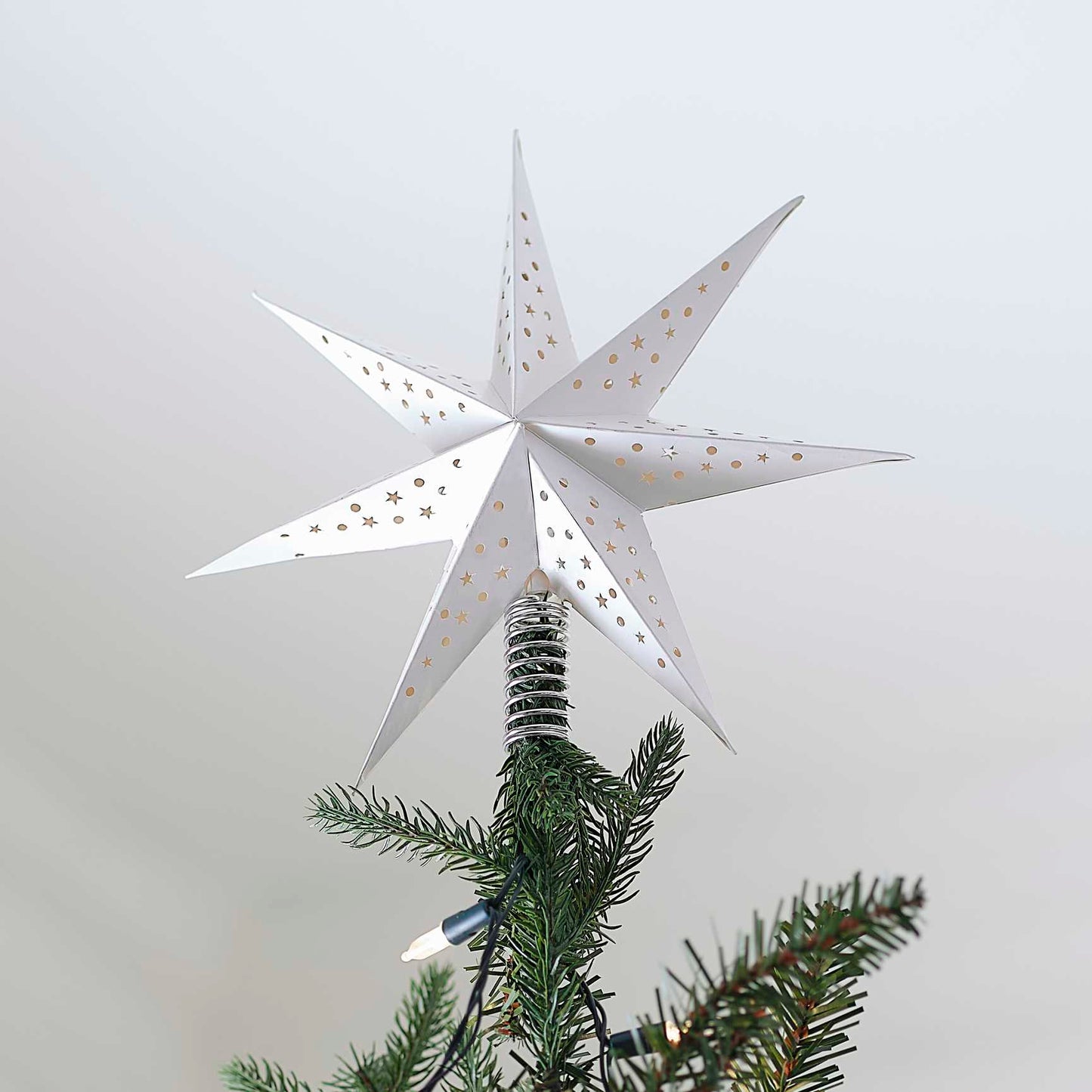 White Paper Star Christmas Tree Topper - Christmas party decorations and tableware from Party & Pout Australia
