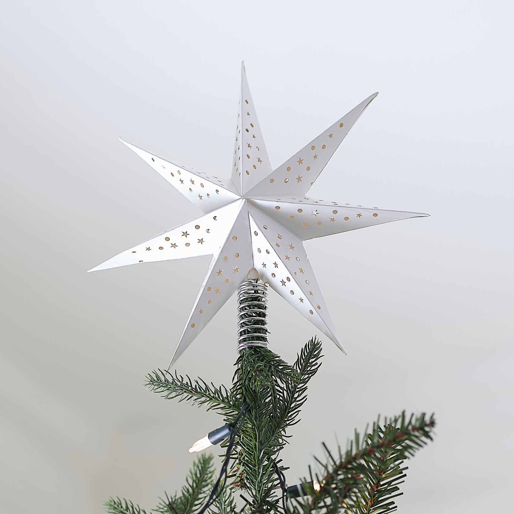 White Paper Star Christmas Tree Topper - Christmas party decorations and tableware from Party & Pout Australia
