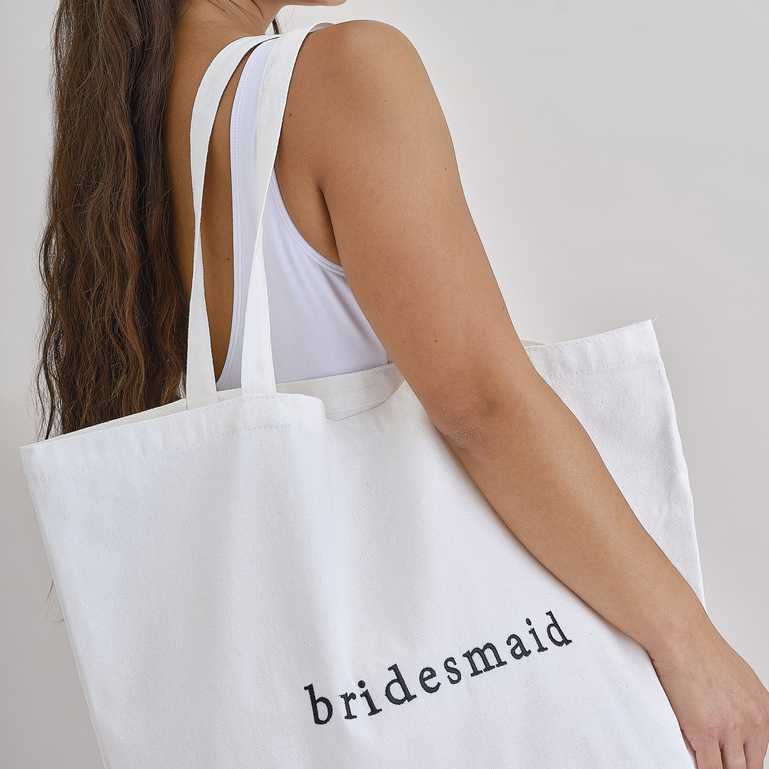 bridesmaid canvas bag party accessory for hen night or bridal shower