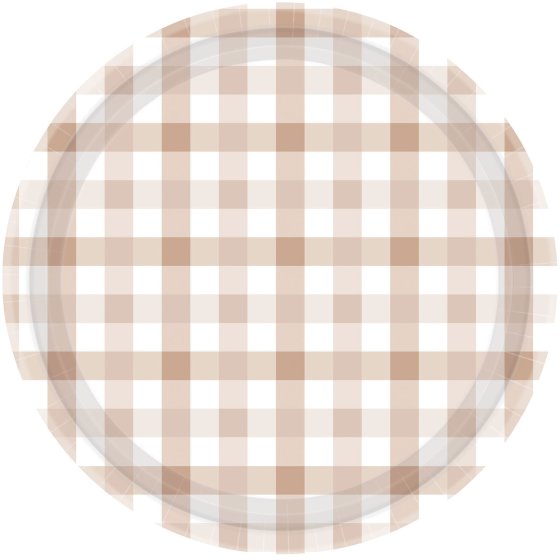 White Sand Gingham Teddy Paper Party Plates Pk 8 - party plates and tableware from Party & Pout Australia