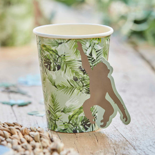Monkey party paper cups jungle themed kids birthday Australia