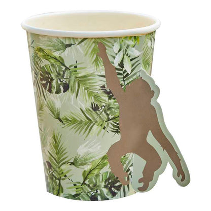 Cute monkey birthday party cups for jungle themed celebrations