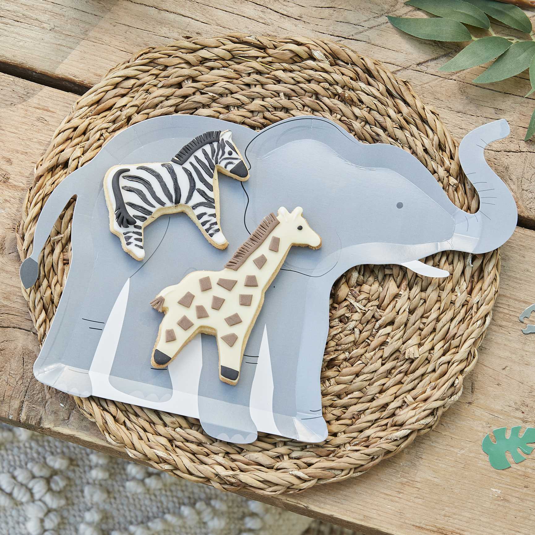 Jungle safari animal party plates elephant theme children’s party supplies