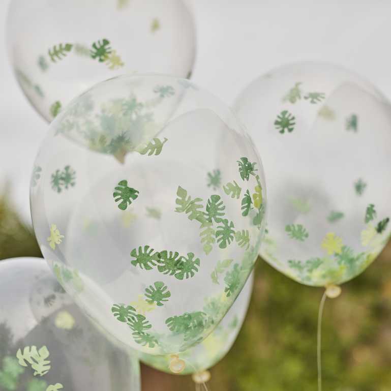 Safari party confetti balloons jungle birthday décor