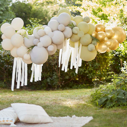 Green cream grey gold chrome balloon arch kit party décor Australia