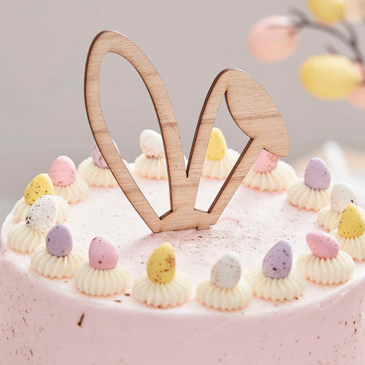 Wooden Easter Bunny Ears Cake Topper - cake toppers and dessert table decorations from Party & Pout Australia