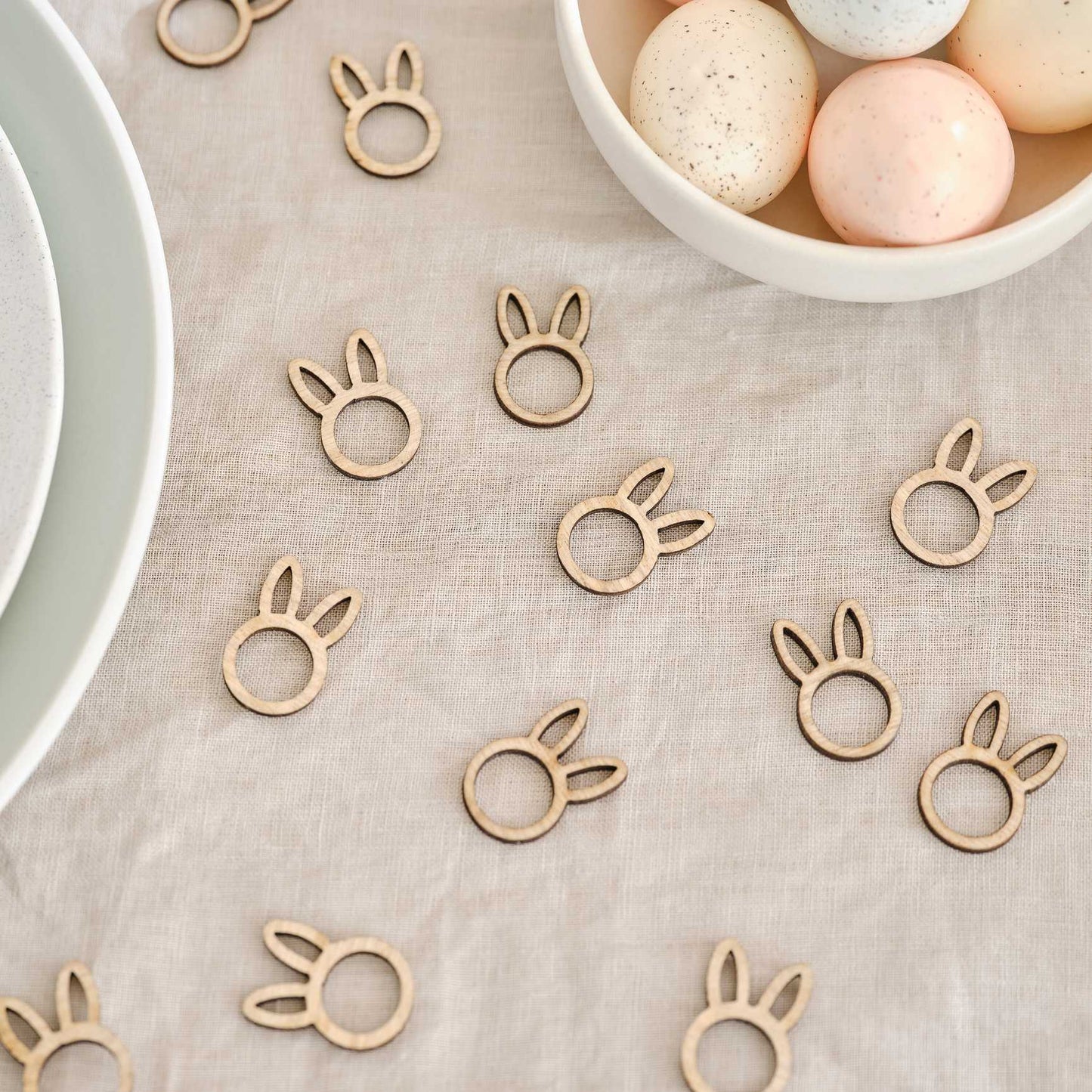 Wooden Easter Bunny Table Scatter Confetti - party supplies and decorations from Party & Pout Australia