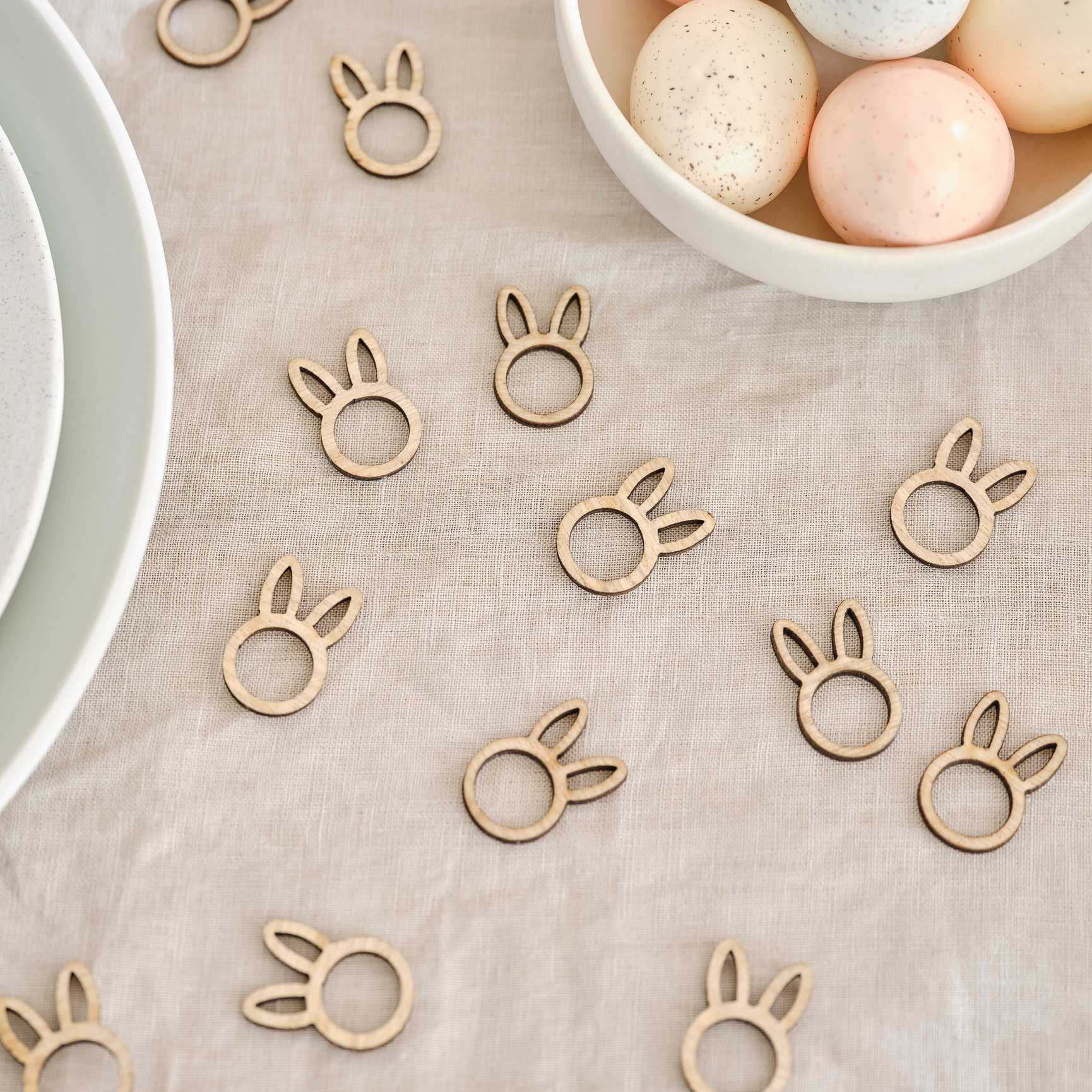 Wooden Easter Bunny Table Scatter Confetti - party supplies and decorations from Party & Pout Australia