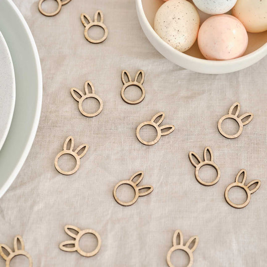 Wooden Easter Bunny Table Scatter Confetti - party supplies and decorations from Party & Pout Australia