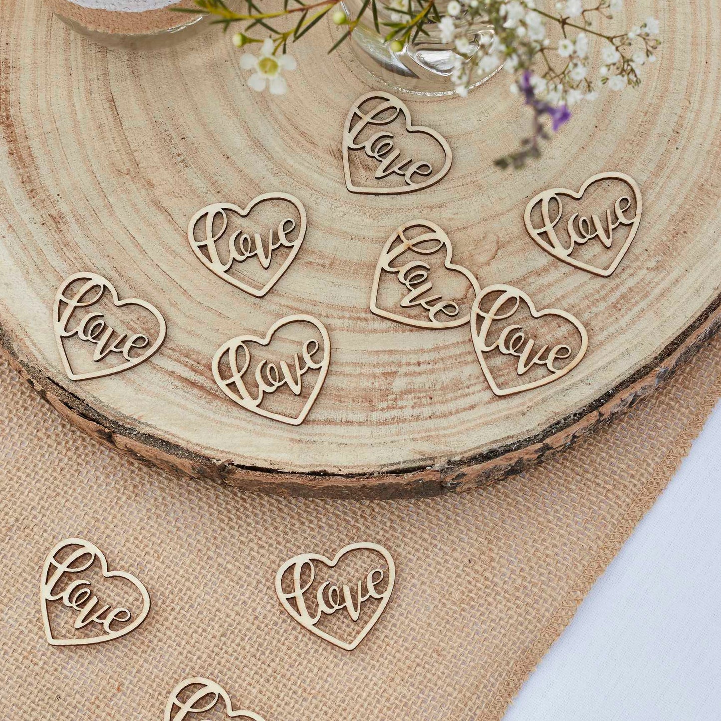 Wooden Heart Love Table Scatter Confetti - party supplies and decorations from Party & Pout Australia