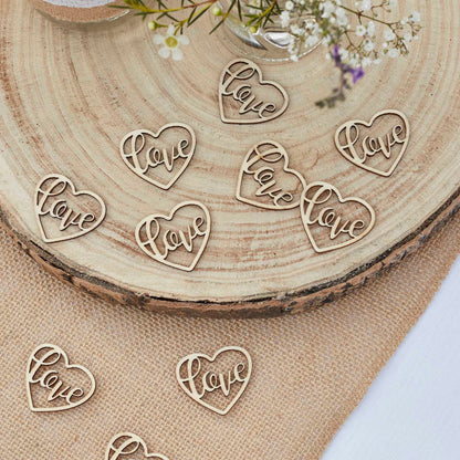 Wooden Heart Love Table Scatter Confetti - party supplies and decorations from Party & Pout Australia