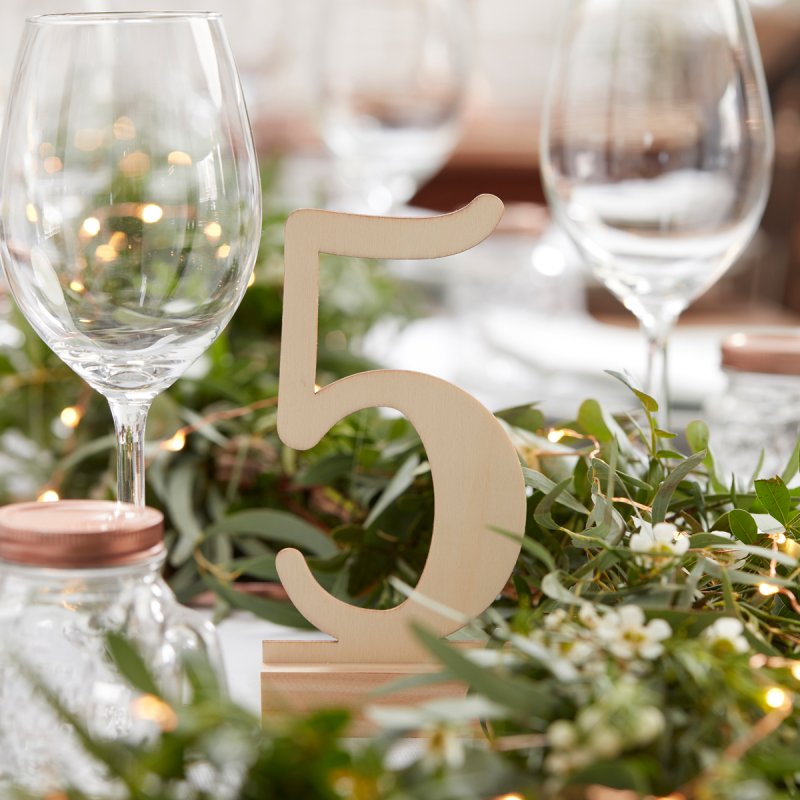 Wooden Wedding Table Numbers - party supplies and decorations from Party & Pout Australia