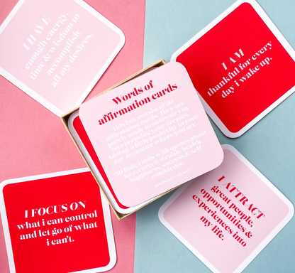 red and pink words of affirmation cards love notes pack Party and Pout Australia