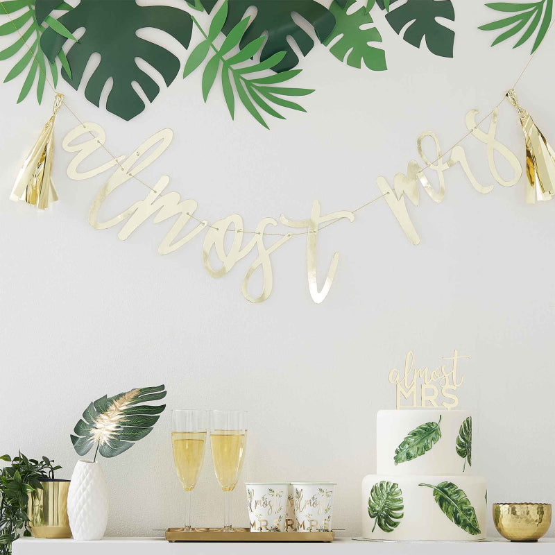 Gold Almost Mrs Banner Bunting - banners, bunting and hanging decorations from Party & Pout Australia
