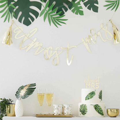 Gold Almost Mrs Banner Bunting - banners, bunting and hanging decorations from Party & Pout Australia