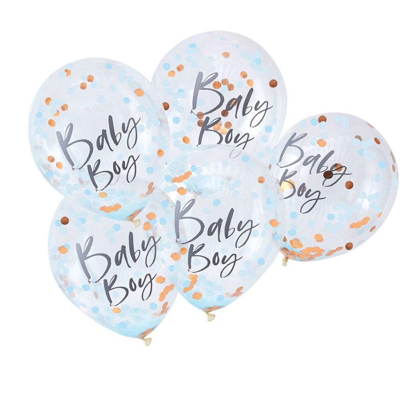 baby boy latex balloons confetti filled gender reveal party supplies