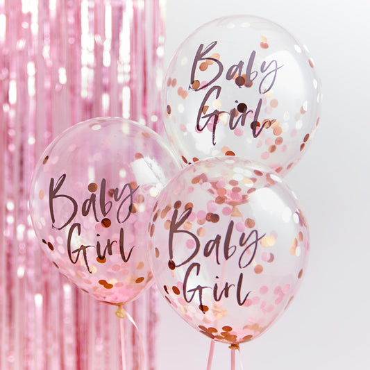 baby girl twinkle confetti balloons pink clear pack party and pout australia