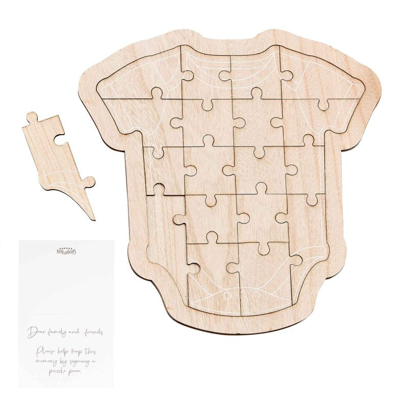 Wooden Baby Memories Guest Book Baby Shower Puzzle Keepsake Gift - party supplies and decorations from Party & Pout Australia